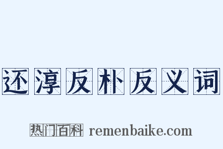 还淳反朴反义词是什么意思的图片